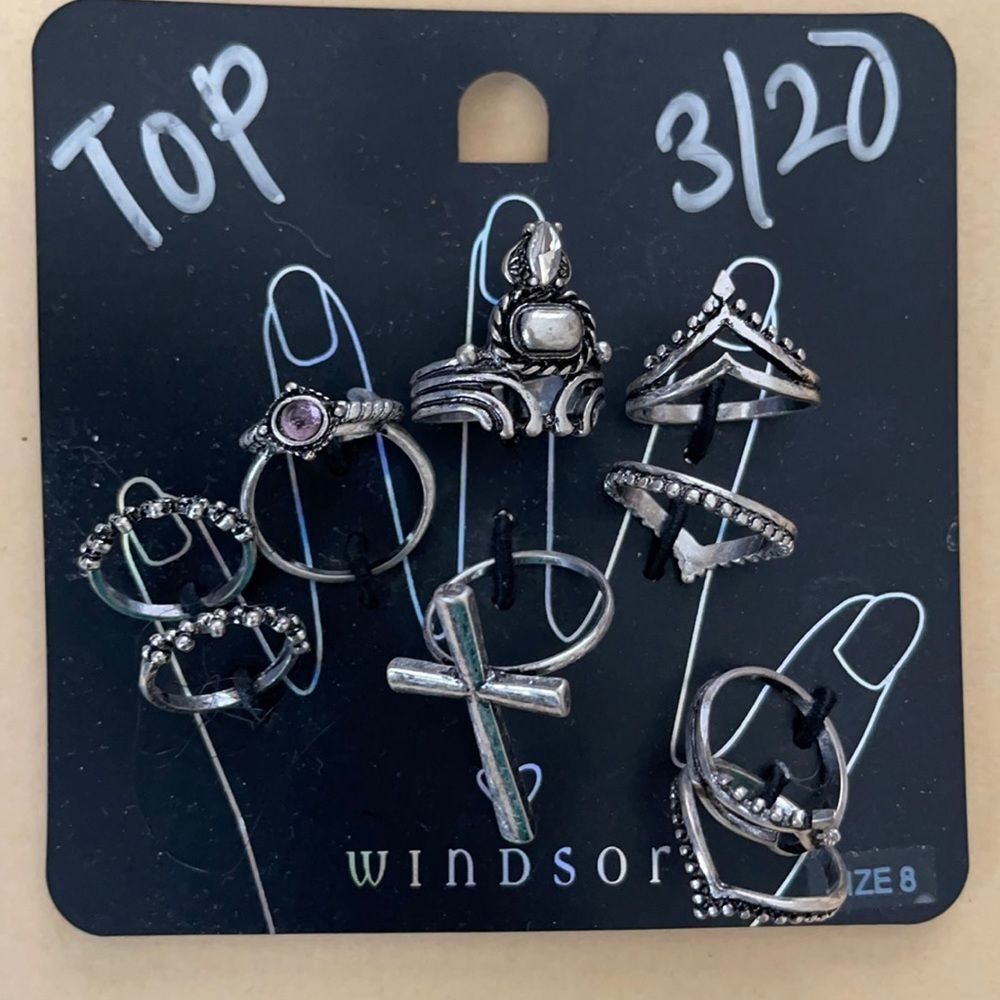 Windsor Brand 10 Different Rings Size 8
